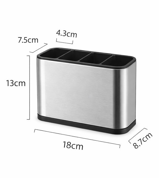 Organizador de Talheres em Aço Inoxidável com Drenagem Inteligente