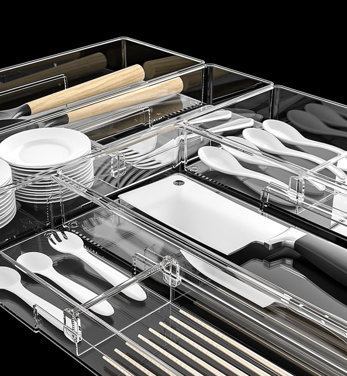 Organizador Extensível de Talheres para Gavetas – Ajustável 27–51 cm